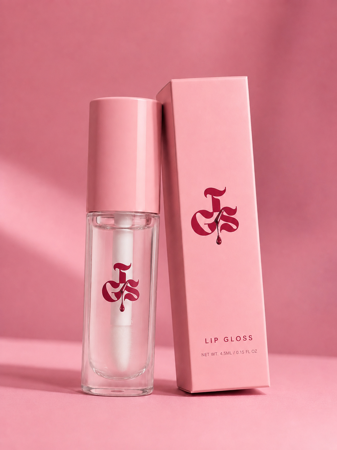 Glass Gloss by The Glam Shop, clear lip gloss with pale pink cap